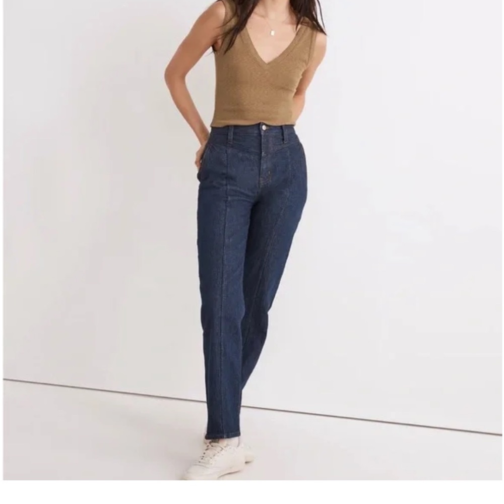 Madewell Perfect Vintage Straight Jean in Greenhaven Wash: Seamed Version